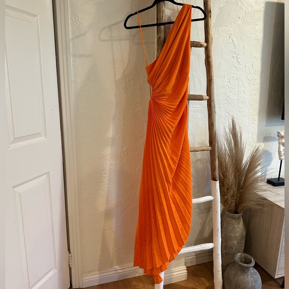 A.L.C. Delfina Dress in Citrus Orange in Size 2 - Picture 9 of 16